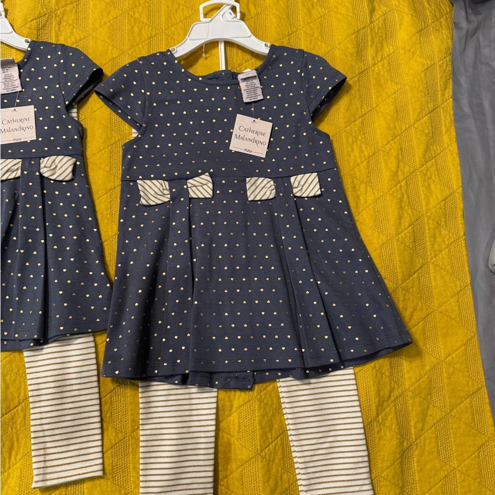 Catherine Malandrino Navy and Gold Kids Matching Set